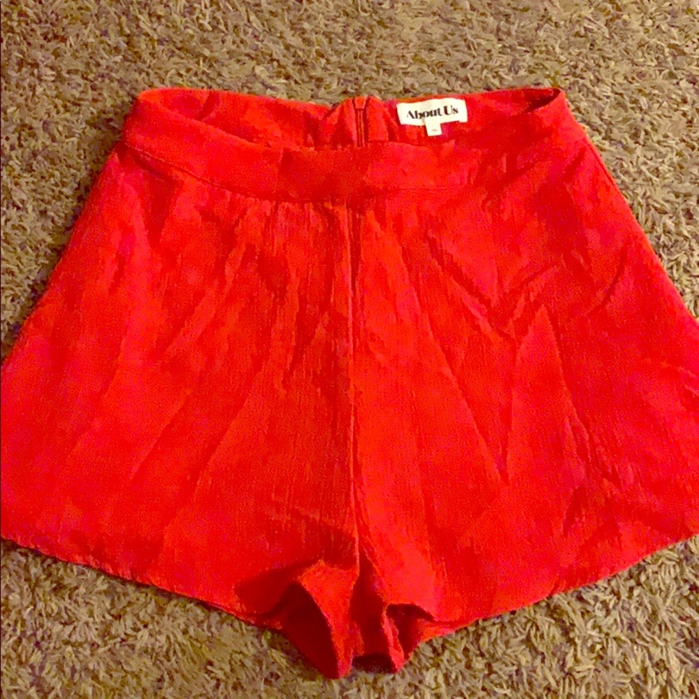 About us red shorts high waist